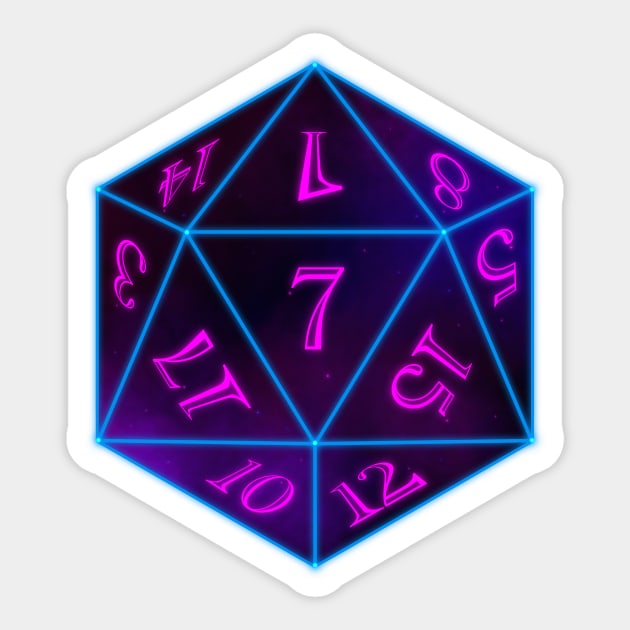 Neon Dice Sticker by maryallen138